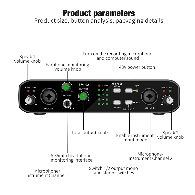 Shure Mic Sm58 - Interface de áudio com microfone 48v