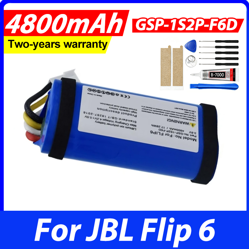 Jbl Speaker Flip 6 - Bateria de 4800mAh para JBL Flip