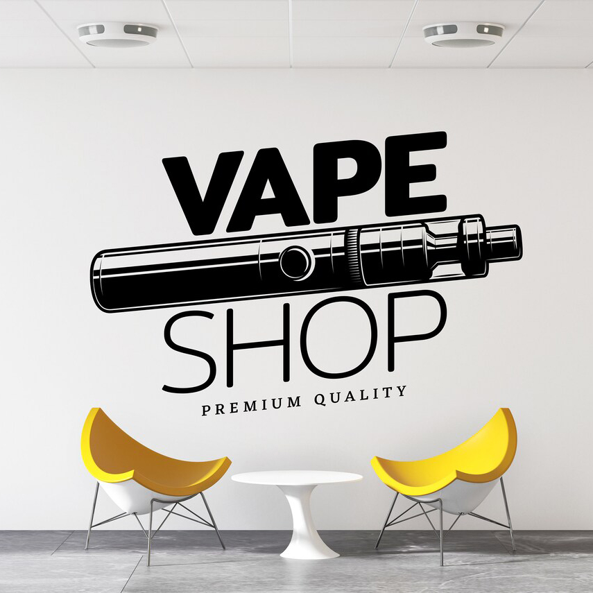 Vaping Store - Vinil Vape Loja Decalque De Parede,
