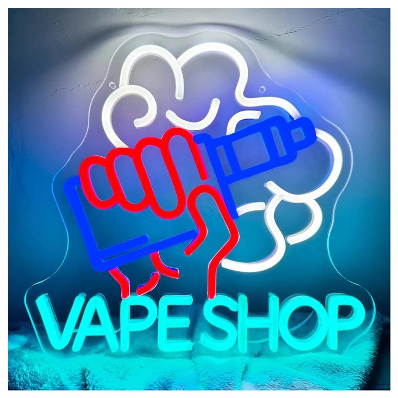 Vaping Store - Letreiro Neon de Vape Shop com