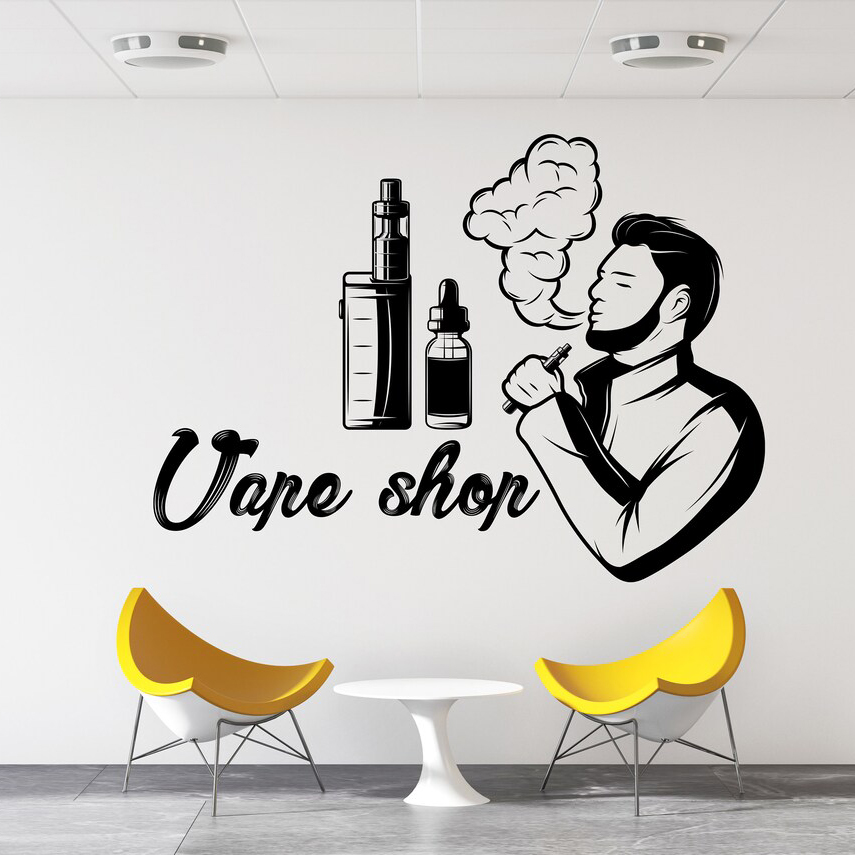 Vape Shop Wall Decal Janela Ad - Vaping Store avaliação e preço
