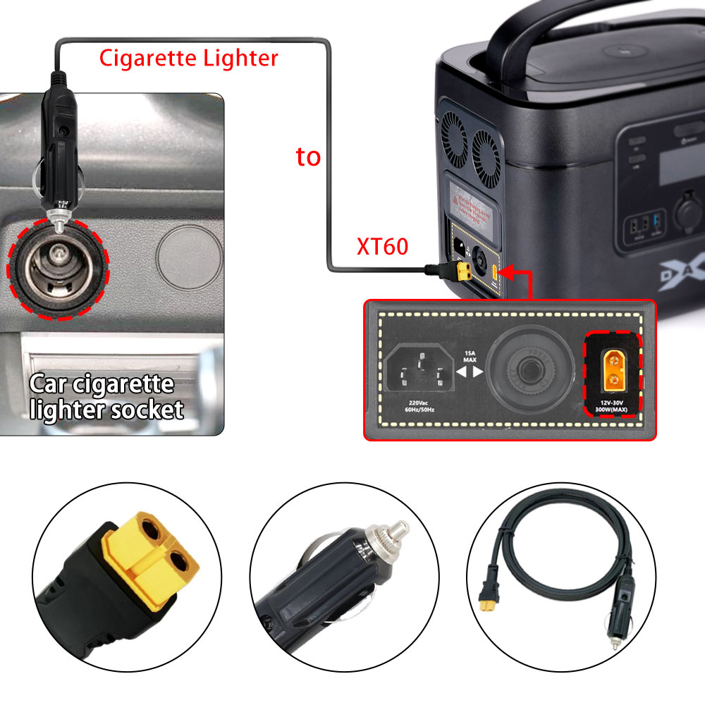 Xt60 16awg plug isqueiro do ca - Accessories Experts Vape avaliação e preço